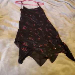 Cocktail dress black with red flowers